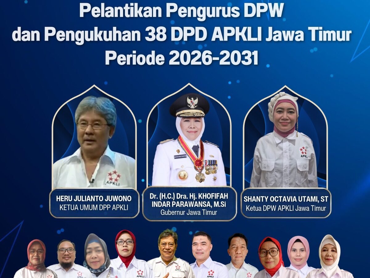 Flyer kegiatan Pelantikan DPW & DPD APKLI se-Jawa Timur