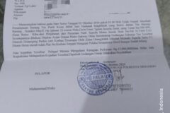 Surat Lapor kasus jambret yang dialami oleh Nadia.