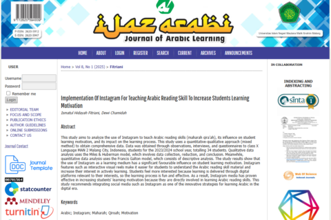 Tampilan depan jurnal Sinta 2