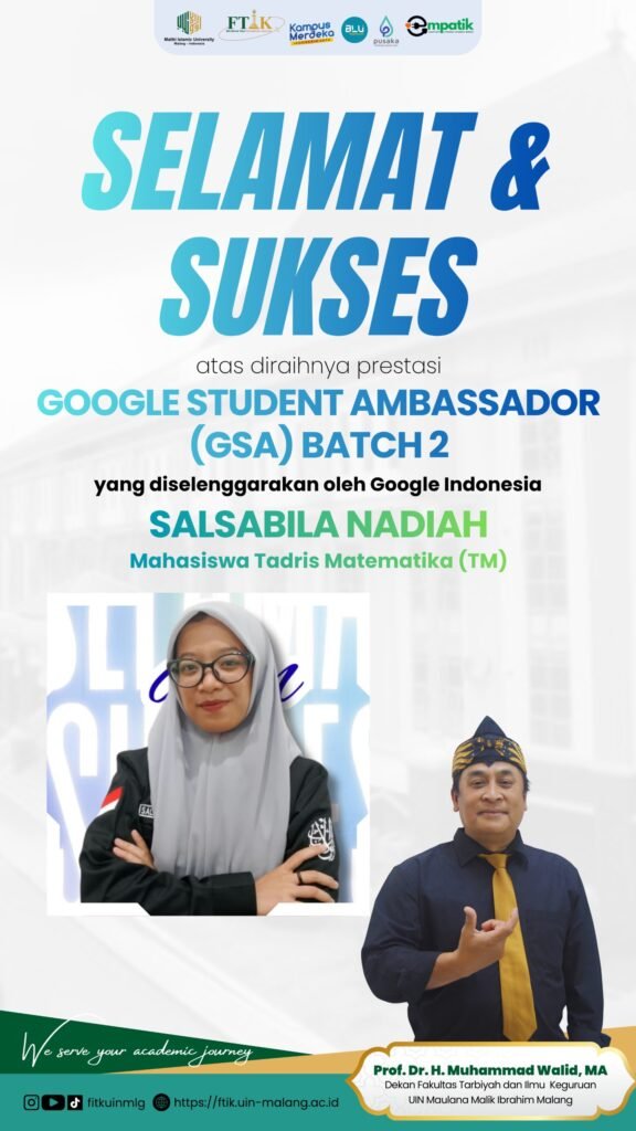 Pamflet ucapan selamat dari FTIK UIN Malang