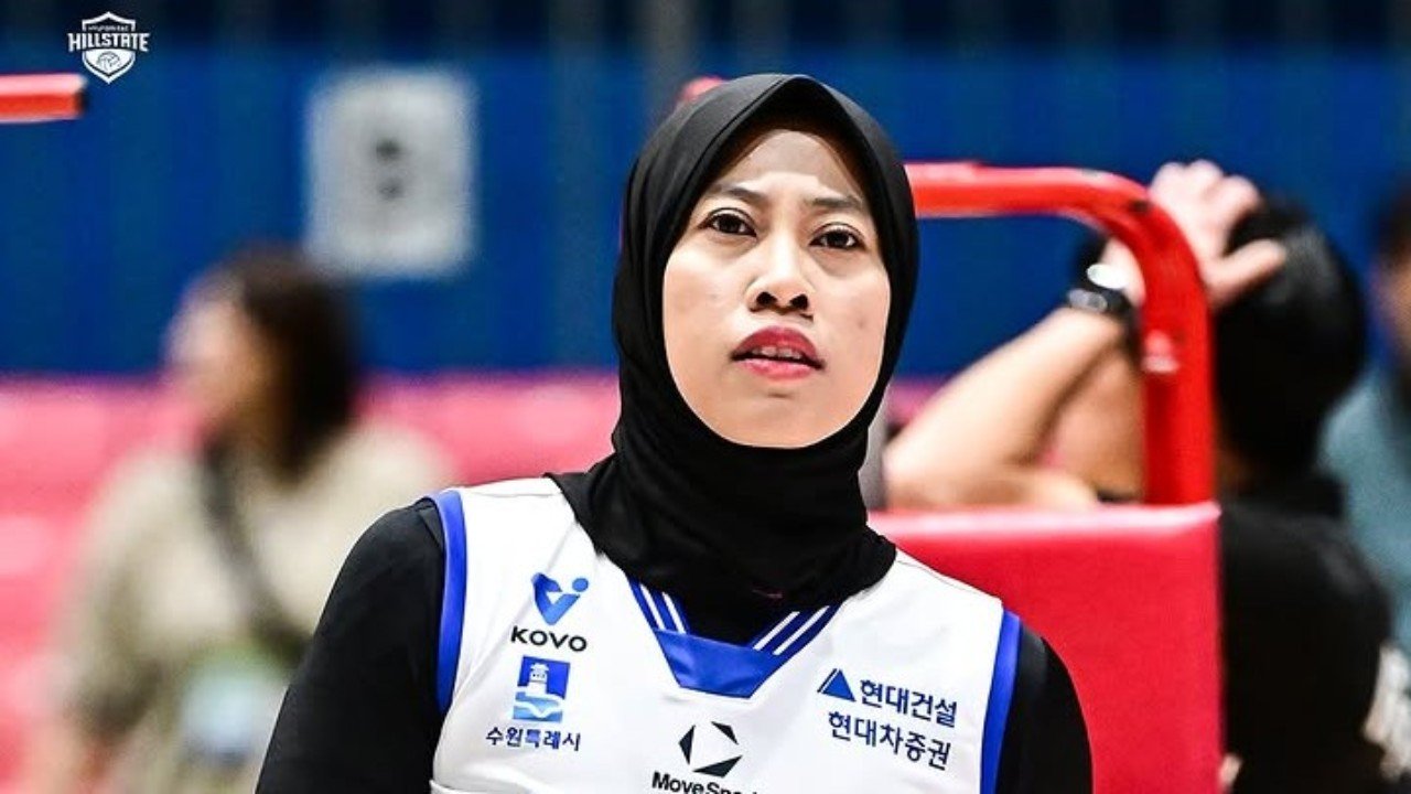 Megawati Hangestri mencetak 14 poin saat Hyundai Hillstate kalah di laga pertama Grup B KOVO Cup 2026 di Yeosu (14/10)./Instagram @hdecvolleyballteam