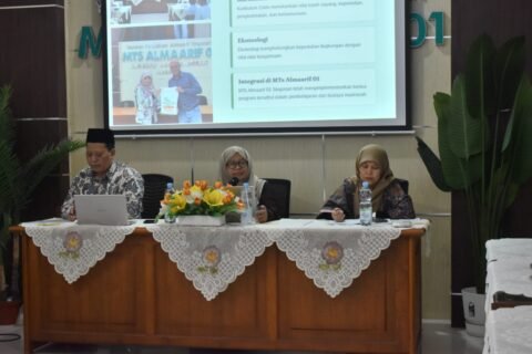 Suasana jalannya Focus Group Discussion (FGD) Pengembangan Kurikulum Berbasis Cinta dan Ekoteologi di MTs Almaarif 01 Singosari.