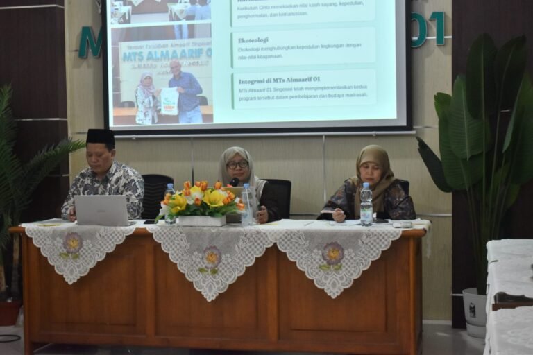Suasana jalannya Focus Group Discussion (FGD) Pengembangan Kurikulum Berbasis Cinta dan Ekoteologi di MTs Almaarif 01 Singosari.