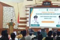 Wakil Bupati Pasuruan, Shobih Asrori, saat membuka workshop kesehatan dan edukasi bagi Santri Husada di Aula PCNU Kabupaten Pasuruan.