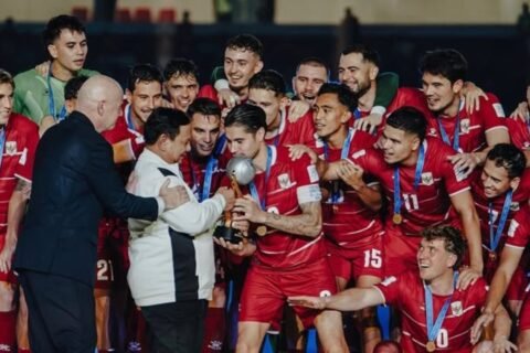 Prabowo Subianto presiden pertama yang menyaksikan Timnas Indonesia juara setelah Kevin Diks dkk memenangkan FIFA ASEAN Cup 2026 (5/10) di Jakarta./Instagram @oleromeny