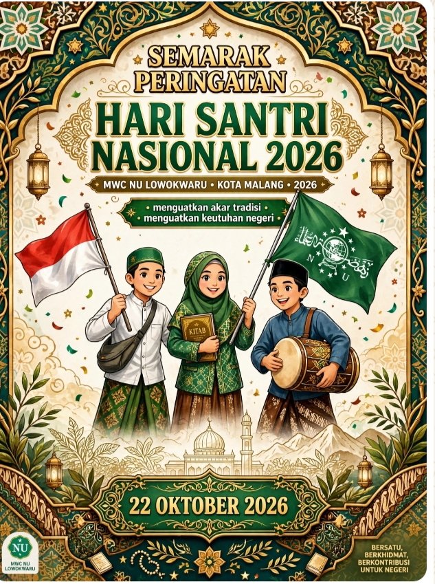 Poster Semarak Hari Santri Nasional yang Diadakan Oleh MWC NU Lowokwaru
