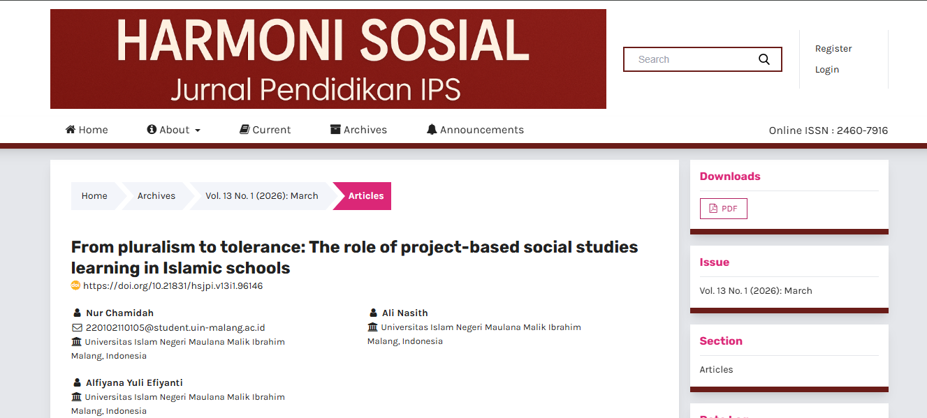 Tampilan depan jurnal Sinta 2