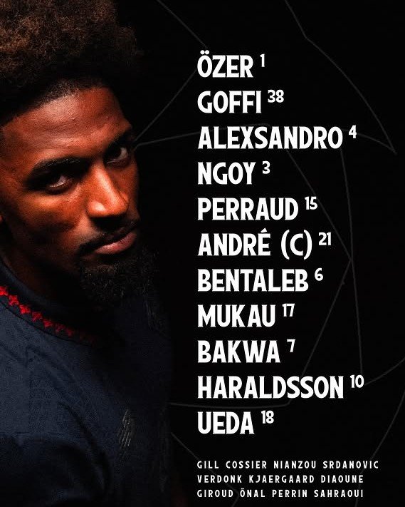 Susunan pemain Lille saat melawan Arsenal di London pada matchday 2 Liga Champions 2026/27 (13/10)./Instagram @losclive