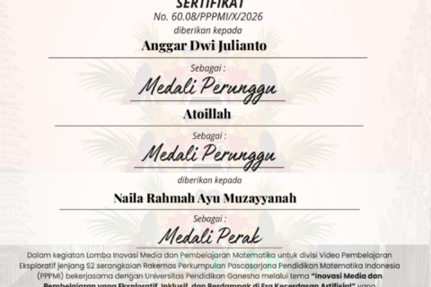 Pamflet keterangan peraih penghargaan