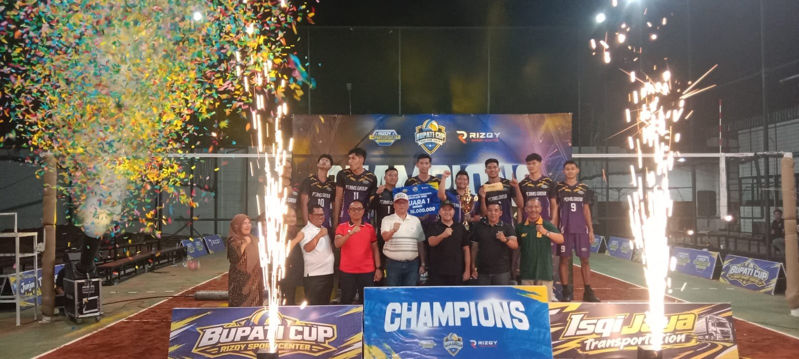 Tim Putri Nur Jabali dan Putra Majapahit Sabet Juara Voli Bupati Cup 2026 di Gempol