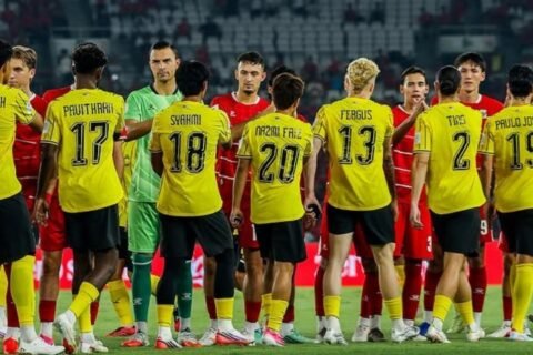 Malaysia saat menghadapi Timnas Indonesia di FIFA ASEAN Cup 2026 di Jakarta (28/9), sudah menyiapkan jadwal FMD kontra China./Instagram @malaysia_nt