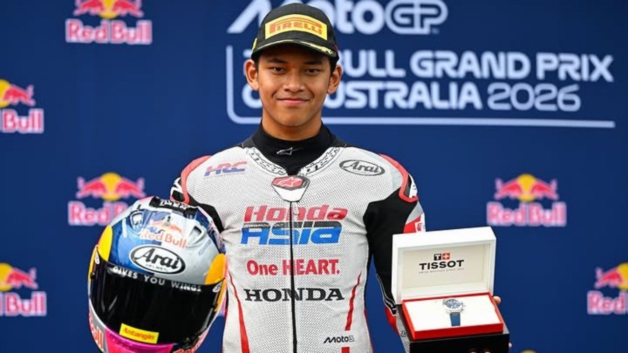 Red Bull bangga atas keberhasilan Veda Pratama pole position di Moto3 Australia 2026 (24/10)./Instagram @redbullindo