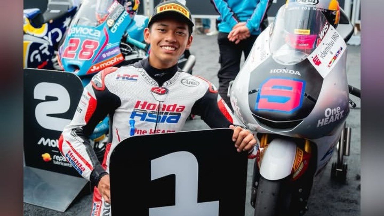Veda Pratama pole position Moto3 Australia 2026 (24/10), pembalap Indonesia pertama pole di grand prix./Instagram @motogp via @teamvedaofficial